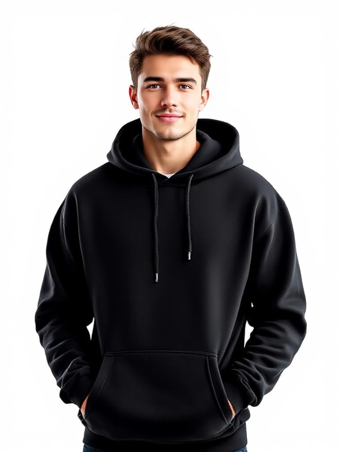 Men's Oversized Cotton Fleece Hoodie | Premium Winter Sweatshirt for Casual, Gym & Streetwear