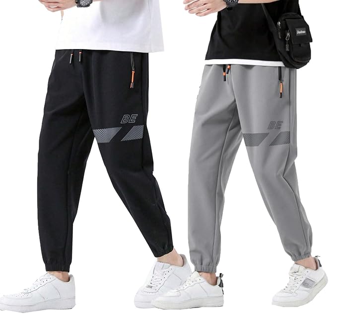Men's Regular Fit Track Pants | Elastic Waist Jogger with Side Pockets