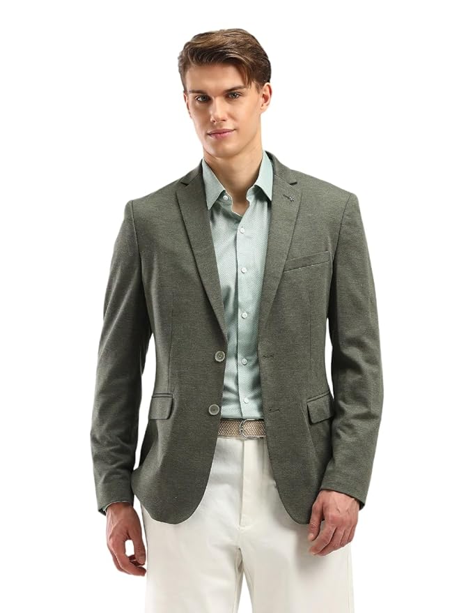 Men's Premium Textured Slim Fit Blazer | Button Closure Formal & Smart Casual Suit Jacket