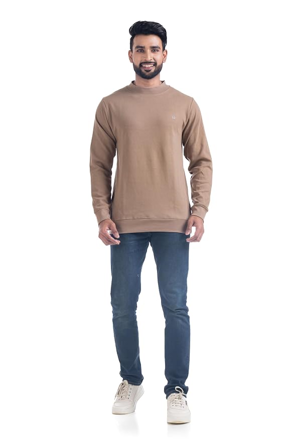 Men's Relaxed Fit Round Neck Sweatshirt | Premium Cotton Full Sleeve Casual Winter Sweatshirt