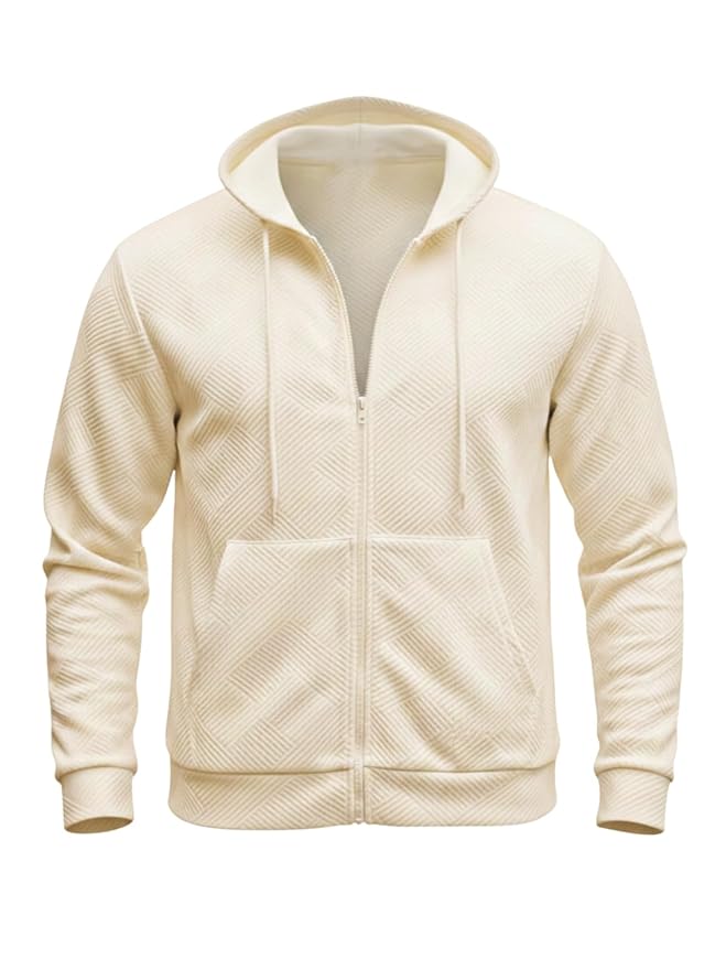 Men's Premium Zip-Up Hoodie | Polycotton Full Sleeve Hooded Sweatshirt for Casual & Winter Wear