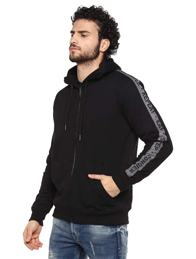 Men's Cotton Blend Hooded Sweatshirt | Regular Fit Full Sleeve Hoodie with Front Pocket
