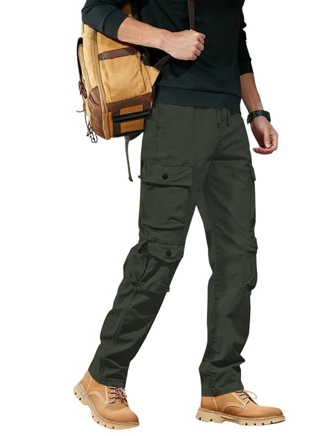 Men's Loose Fit Cotton Cargo Joggers | 6 Pocket Multi Utility Streetwear Pants