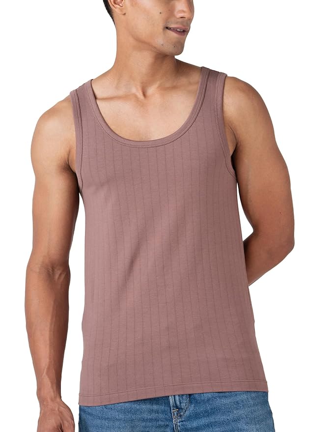 Men's Premium Cotton Rich Ribbed Vest | Relaxed Fit Breathable Sleeveless Innerwear