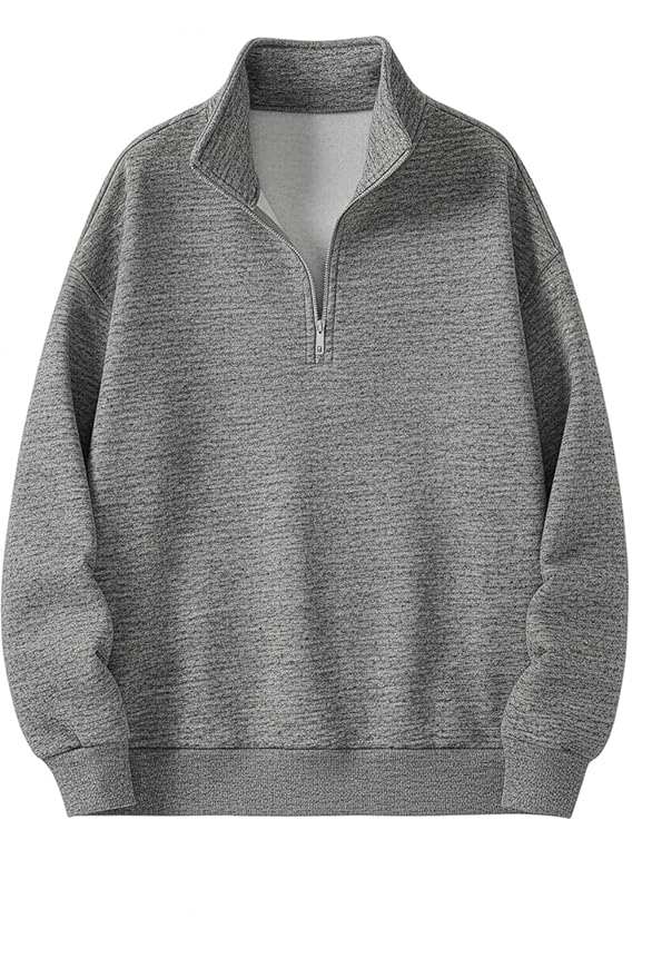 Men's Premium Fleece Half-Zip Sweatshirt | High Neck Full Sleeve Winter Pullover (M4563)