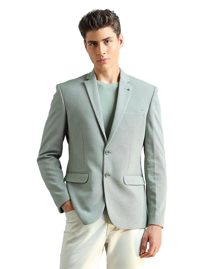 Men's Premium Slim Fit Textured Blazer | Lightweight Knit Casual & Smart Formal Jacket